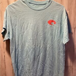 Light Blue T-Shirt with Red Logo